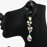 90471, MULTI RHINESTONE EVENING EARRING, WEDDING, BRIDAL, PROM