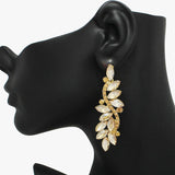 90484, MULTI RHINESTONE EVENING EARRING, WEDDING, BRIDAL, PROM