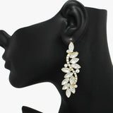 90484, MULTI RHINESTONE EVENING EARRING, WEDDING, BRIDAL, PROM