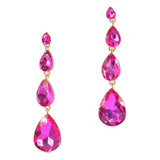90486, TEARDROP RHINESTONE DROP DANGLE EVENING EARRING