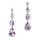 90486, TEARDROP RHINESTONE DROP DANGLE EVENING EARRING