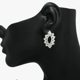 90490, BAGUETTE CUBIC ZIRCONIA EVENING EARRING, WEDDING, BRIDAL, PROM