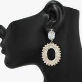 90491, BAGUETTE CUBIC ZIRCONIA EVENING EARRING, WEDDING, BRIDAL, PROM