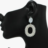 90491, BAGUETTE CUBIC ZIRCONIA EVENING EARRING, WEDDING, BRIDAL, PROM