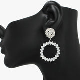 90492, BAGUETTE CUBIC ZIRCONIA EVENING EARRING, WEDDING, BRIDAL, PROM