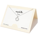 90501, DAINTY OPEN CUT ROUND CUBIC ZIRCONIA PENDANT NECKLACE