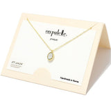 Dainty Oval Crystal Swarovski Stone Pendant Necklace - view 2