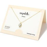 Dainty Oval Crystal Swarovski Stone Pendant Necklace