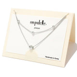 Dainty Slide Ball Double Layered Necklace