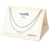 Dainty Chain Double Layered Necklace - view 2
