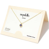 Birthstone Dainty Round Crystal Swarovski Pendant Necklace - view 2