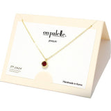 Birthstone Dainty Round Crystal Swarovski Pendant Necklace - view 6