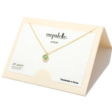 Birthstone Dainty Round Crystal Swarovski Pendant Necklace - view 7