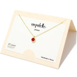 Birthstone Dainty Round Crystal Swarovski Pendant Necklace - view 3