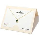 Birthstone Dainty Round Crystal Swarovski Pendant Necklace - view 5