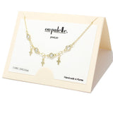 90515, DAINTY CROSS CHARM WITH CUBIC ZIRCONIA NECKLACE, RELIGIOUS