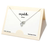 90516, DAINTY HEART CUBIC ZIRCONIA CHARM PENDANT NECKLACE, VALENTINE'S DAY
