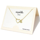 Open CUT Heart with Charm Pendant Necklace, Valentine's DAY - view 2