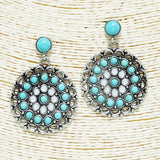 Western Round Bubble Accent Earring