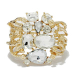 90540, MULTI RHINESTONE WITH BRANCH ACCENT BANGLE BRACELET
