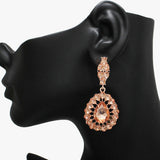 90542, TEARDROP ACCENT RHINESTONE EVENING EARRING, WEDDING, BRIDAL, PROM
