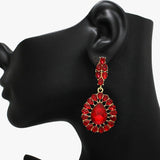 90542, TEARDROP ACCENT RHINESTONE EVENING EARRING, WEDDING, BRIDAL, PROM
