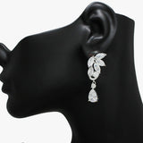 90544, MULTI CUBIC ZIRCONIA DANGLE EARRING, WEDDING, BRIDAL, PROM