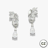 90544, MULTI CUBIC ZIRCONIA DANGLE EARRING, WEDDING, BRIDAL, PROM