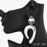 90550, GEOMETRIC ARCH METAL CLIP ON EARRING