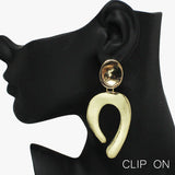 90550, GEOMETRIC ARCH METAL CLIP ON EARRING