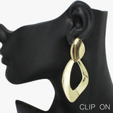 90551, GEOMETRIC METAL CLIP ON EARRING