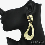 90552, GEOMETRIC METAL CLIP ON EARRING