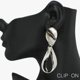 90554, GEOMETRIC METAL CLIP ON EARRING