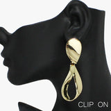 90554, GEOMETRIC METAL CLIP ON EARRING