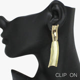 90558, GEOMETRIC BAR METAL CLIP ON EARRING
