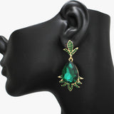 90572, TEARDROP ACCENT RHINESTONE EVENING EARRING, WEDDING, BRIDAL, PROM