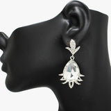 90572, TEARDROP ACCENT RHINESTONE EVENING EARRING, WEDDING, BRIDAL, PROM