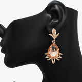 90572, TEARDROP ACCENT RHINESTONE EVENING EARRING, WEDDING, BRIDAL, PROM
