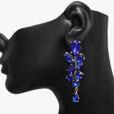 90573, MULTI RHINESTONE EVENING EARRING, WEDDING, BRIDAL, PROM