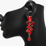 90573, MULTI RHINESTONE EVENING EARRING, WEDDING, BRIDAL, PROM