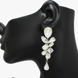 90573, MULTI RHINESTONE EVENING EARRING, WEDDING, BRIDAL, PROM