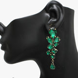 90573, MULTI RHINESTONE EVENING EARRING, WEDDING, BRIDAL, PROM