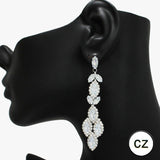 90576, MARQUISE ACCENT CUBIC ZIRCONIA EVENING EARRING, WEDDING, BRIDAL, PROM