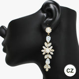 90578, MULTI CUBIC ZIRCONIA EVENING EARRING, WEDDING, BRIDAL, PROM