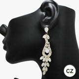 90580, MULTI CUBIC ZIRCONIA EVENING EARRING, WEDDING, BRIDAL, PROM