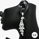 90580, MULTI CUBIC ZIRCONIA EVENING EARRING, WEDDING, BRIDAL, PROM