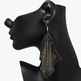 Edge Pave Rhinestone Accent Textured Earring