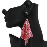 Edge Pave Rhinestone Accent Textured Earring - view 4