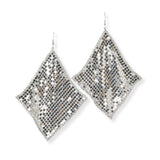 Edge Pave Rhinestone Accent Textured Earring - view 2