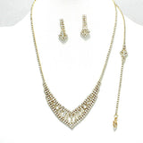 90597, BAGUETTE RHINESTONE NECKLACE & BRACELET SET, WEDDING, BRIDAL, PROM